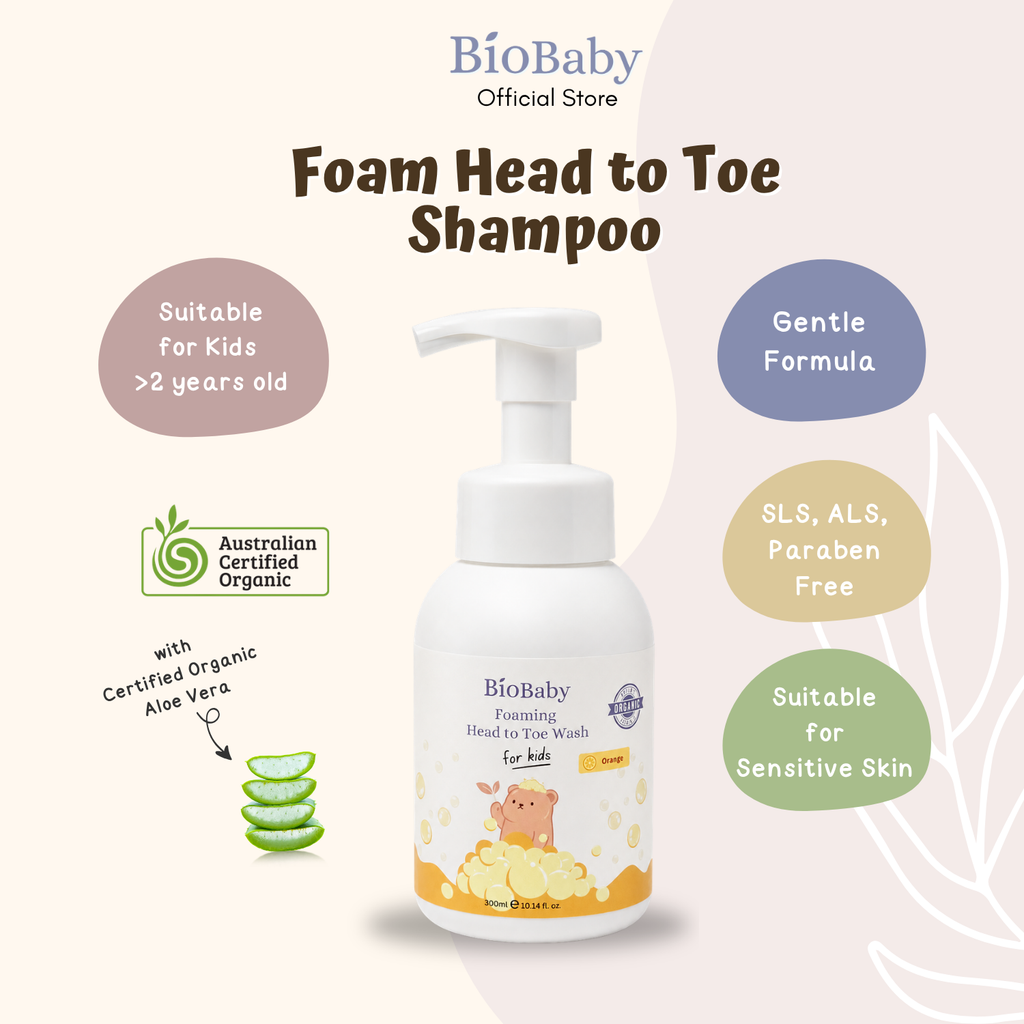 BioBaby™ Organic Kids Foaming Head to Toe Shampoo