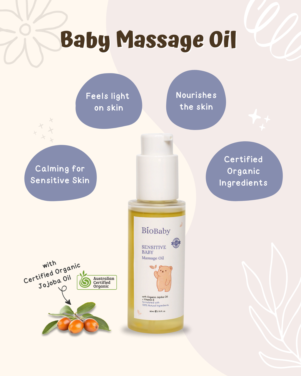 BioBaby™ Organic Baby Massage Oil (80ml)